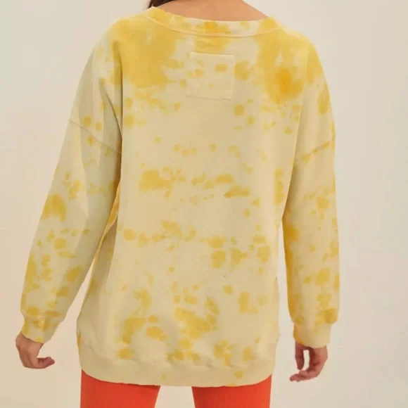 Anthropologie Sun Keep Sunshine Daydream Sweatshirt Yellow Dye Size Small - Picture 5 of 6